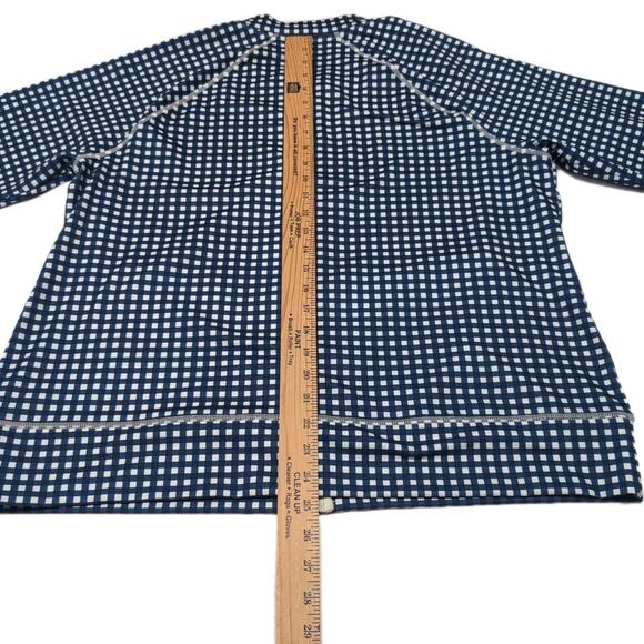 T by Talbots Full Zip Jacket Womens XL Navy White Check Activewear Pockets UPF - Picture 11 of 12